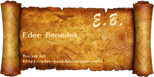 Eder Benedek névjegykártya