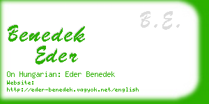 benedek eder business card
